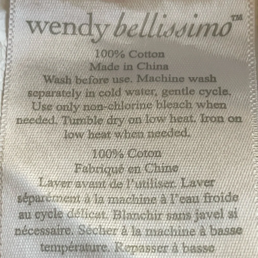 Wendy Bellissimo Fitted Crib Sheet 100% Cotton Blue Gray White